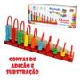 Imagem de Ábaco Infantil Educativo 10 Hastes Escolar Brinquedo Madeira DMT6735