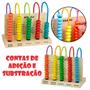Imagem de Ábaco Infantil Educativo 5 Colunas Escolar Brinquedo Madeira DMT6736