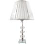 Imagem de Abajur Cristal Mesa de Cabeceira Sala Quarto Decoração Interruptor Com Cúpula Branca 47cm Ref. 511