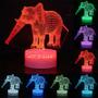 Imagem de Abajur Elefante 3D com Trocador de 7 Cores - Luminária Noturna LED