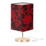 Imagem de Abajur Eros Quad Floral Vermelho com Base Redonda New Cobre