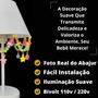 Imagem de Abajur Infantil Estrelas Decoração Bolinhas Neon Branco