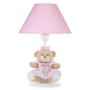 Imagem de Abajur Infantil Luxo Luminária Ursinha Ted Rosa Cúpula Rosa