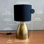 Imagem de Abajur luminária Clássico Cone Dourado Com Cúpula Tecido algodão Preto