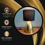 Imagem de Abajur luminária Clássico Cone Dourado Com Cúpula Tecido algodão Preto
