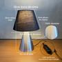 Imagem de Abajur luminária de Mesa Cone Escovado Com Cúpula Para Sala, Quarto, Cabeceira de Cama, Escritório, Casa