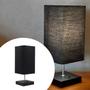 Imagem de Abajur luminária de Mesa Quadrado MDF Com Interruptor Com Cúpula Para Decoração Casa e Sala, Quarto Cama e Cabeceira, Escritório estudar