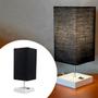 Imagem de Abajur luminária de Mesa Quadrado MDF Com Interruptor Com Cúpula Para Decoração Quarto, Sala, Cama e Cabeceira, Casa