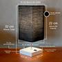 Imagem de Abajur luminária de Mesa Quadrado MDF Com Interruptor Com Cúpula Para Decoração Quarto, Sala, Cama e Cabeceira, Casa