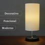 Imagem de Abajur Luminária de Mesa Redondo Com Interruptor e bivolt Com Cúpula algodão Ref 84