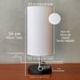 Imagem de Abajur Luminária de Mesa Redondo Com Interruptor e bivolt Com Cúpula algodão Ref 84
