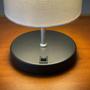 Imagem de Abajur Luminária de Mesa Redondo Com Interruptor e bivolt Com Cúpula algodão Ref 84