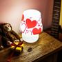 Imagem de Abajur Luminária Micro Lampe Capa Coração Com Lâmpada Luz Lindo LED Branca BR1775