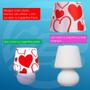 Imagem de Abajur Luminária Micro Lampe Capa Coração Com Lâmpada Luz Lindo LED Branca BR1775