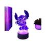 Imagem de Abajur Stitch 3D com Controle Remoto e Toque - Lâmpada de Decoração de Quarto