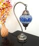 Imagem de Abajur Turco Mosaico Metal E Vidro Vitral Azul Bivolt 40 cm
