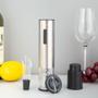 Imagem de Abridor De Garrafa Elétrico Inox USB Saca Rolha Para Vinho Com Cortador De Lacre e Kit Acessórios