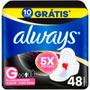 Imagem de Absorvente Always Noturno Suave Tamanho G com Abas 48 Unidades
