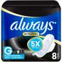 Imagem de Absorvente Always Noturno Ultrafino Seca Tamanho G com Abas 8 Unidades