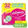 Imagem de Absorvente externo intimus tripla proteção cobertura seca com abas 32 unidades - leve mais pague menos