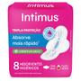 Imagem de Absorvente Intimus Gel Tripla Proteção Cobertura Seca com Abas 8 Unidades
