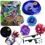 Imagem de Ação Led: Beyblade Metal Led Kit 4 Piões + 2 Lançadores + Arena