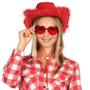 Imagem de Acessórios de cowgirl Chapéu de cowboy vermelho incrível com óculos