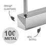 Imagem de Acessórios Duplo de Banheiro Grego Modelo Troia Suporte Quadrado Kit 6Pçs Metal Prata Alto Brilho 2040TR