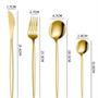 Imagem de Aço inoxidável Conjunto De Talheres Cor Ouro, Espelho De Talheres, Espelho Ocidental, Faca, Garfo, Colher,Utensílios De 