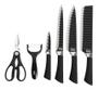 Imagem de Aço inoxidável facas de cozinha conjunto ferramentas forjada facas de cozinha tesoura descascador 6 pçs chef