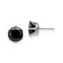 Imagem de Aço inoxidável polido 10mm preto redondo CZ Stud Post Earri