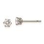 Imagem de Aço inoxidável polido 4mm redondo CZ Stud Post brincos