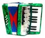 Imagem de Acordeon Sanfona Gaita Infantil 8 Baixos Brinquedo Crianças - Verde - DM TOYS