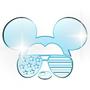 Imagem de Acrílico Decorativo Espelhado Mickey Mouse De Óculos Azul