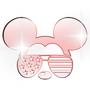 Imagem de Acrílico Decorativo Espelhado Mickey Mouse De Óculos Vermelho