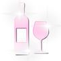 Imagem de Acrílico Espelhado Decorativo Cozinha Vinho E Taça Rose