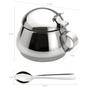 Imagem de Açucareiro 250g Com Tampa E Colher Porta Açúcar Lyr Aço Inox