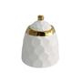 Imagem de Açucareiro Branco com Borda Dourada - Home Design