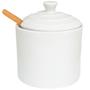 Imagem de Açucareiro Branco Porcelana Premium com Colher Bambu 200gr
