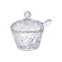 Imagem de Açucareiro de Cristal Martelado com Colher e Tampa com Fio de Ouro Petra