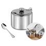 Imagem de Açucareiro de Mesa Aço Inox com Colher Em Casa Tem 8x6cm