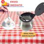 Imagem de Açucareiro em Vidro Inox com Colher e Tampa de Plástico