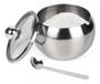 Imagem de acucareiro  inox com colher e tampa de vidro