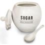 Imagem de Açucareiro Sugar Manhattan em Porcelana com Tampa e Colher 350ml Branco Hauskraft