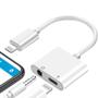 Imagem de Adaptador 2 Em 1 Iphone Ipad Lightning Para Fone De Ouvido P2 E Carregador