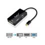 Imagem de Adaptador 3X1 Mini Displayport P Dvi Vga Hdmi Au 8808 Preto