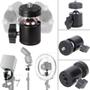 Imagem de Adaptador Ballhead Suporte Cabeça Para Tripe Ring Light Webcam Câmera Sapata Pedestal Rosca Bola Rotativa 1/4 360 Graus