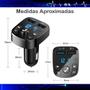 Imagem de Adaptador Bluetooth Carro Carregador Usb Transmissor Fm Nfe