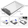 Imagem de Adaptador Case De Gaveta Hd Sata Externo Notebook Slim Usb 3.0 - Transparente cs07