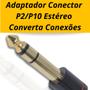 Imagem de Adaptador Conector P2/P10 Estéreo CS 702  Converta Conexões com Praticidade e Qualidade!